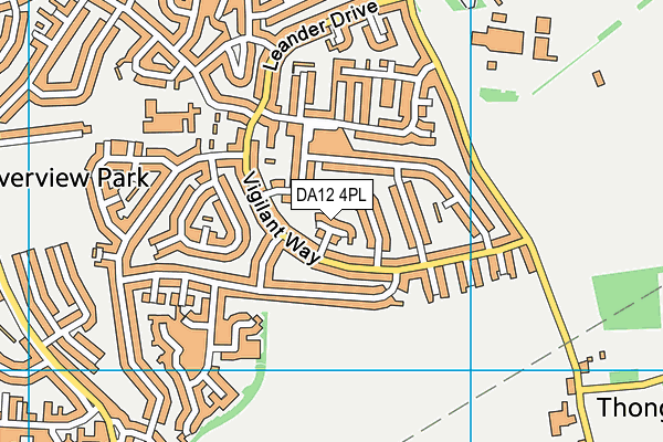 DA12 4PL map - OS VectorMap District (Ordnance Survey)