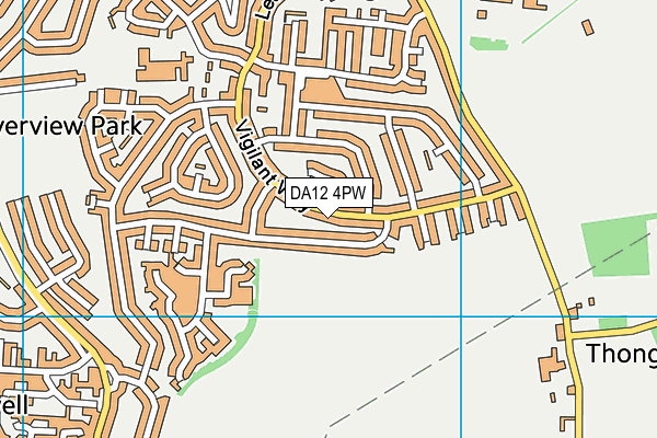 DA12 4PW map - OS VectorMap District (Ordnance Survey)