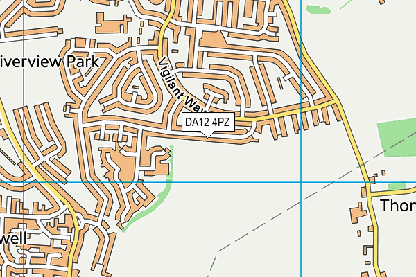 DA12 4PZ map - OS VectorMap District (Ordnance Survey)