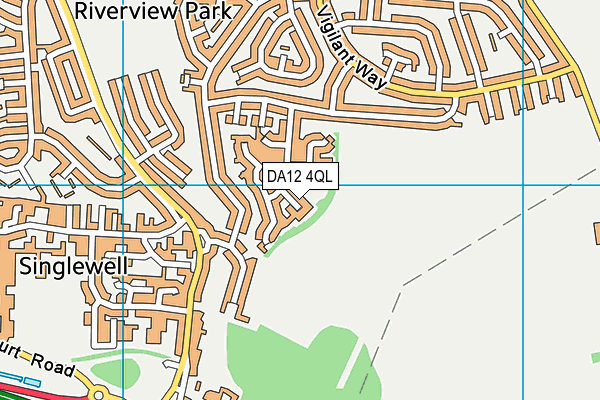 DA12 4QL map - OS VectorMap District (Ordnance Survey)