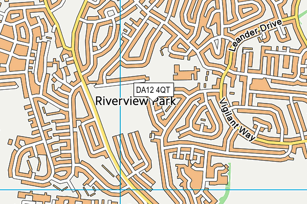 DA12 4QT map - OS VectorMap District (Ordnance Survey)