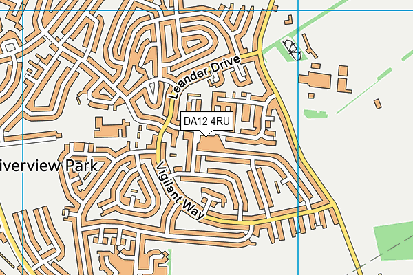 DA12 4RU map - OS VectorMap District (Ordnance Survey)