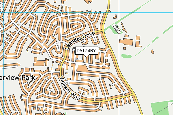 DA12 4RY map - OS VectorMap District (Ordnance Survey)