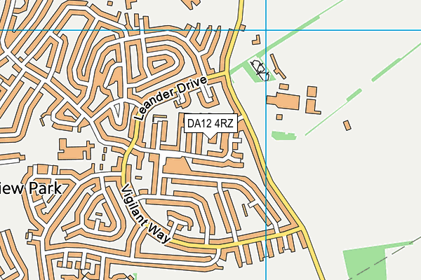 DA12 4RZ map - OS VectorMap District (Ordnance Survey)