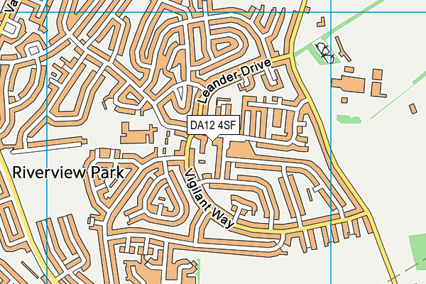 DA12 4SF map - OS VectorMap District (Ordnance Survey)