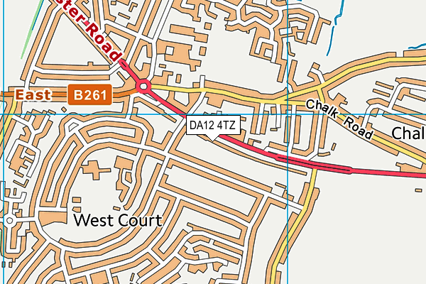 DA12 4TZ map - OS VectorMap District (Ordnance Survey)