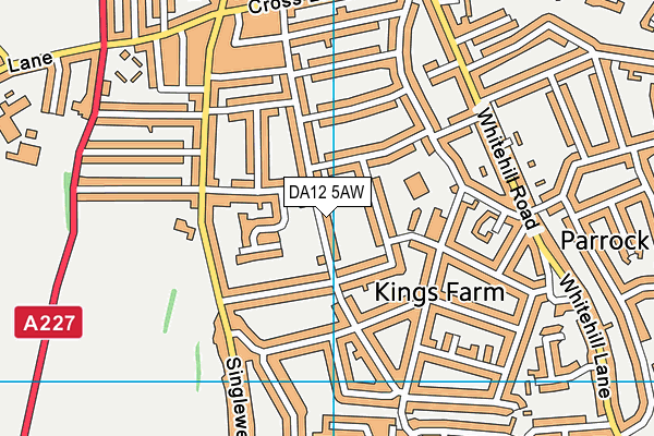 DA12 5AW map - OS VectorMap District (Ordnance Survey)