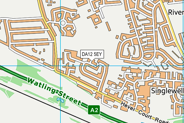 DA12 5EY map - OS VectorMap District (Ordnance Survey)