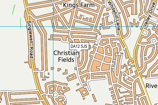 Kings Farm Playing Fields map (DA12 5JS) - OS VectorMap District (Ordnance Survey)