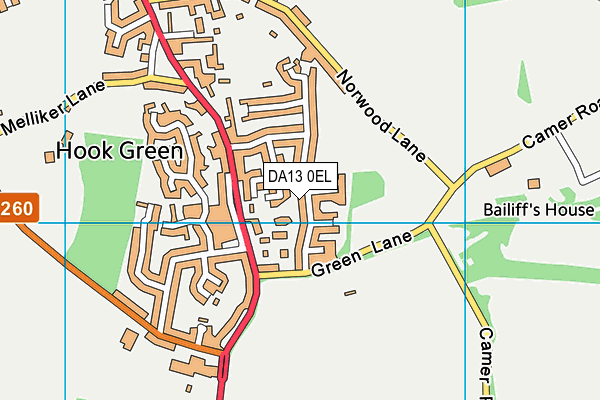 DA13 0EL map - OS VectorMap District (Ordnance Survey)