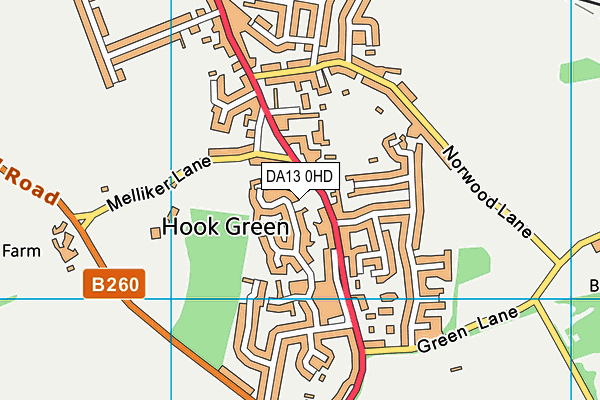 DA13 0HD map - OS VectorMap District (Ordnance Survey)