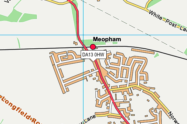 DA13 0HW map - OS VectorMap District (Ordnance Survey)