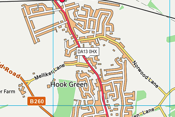 DA13 0HX map - OS VectorMap District (Ordnance Survey)