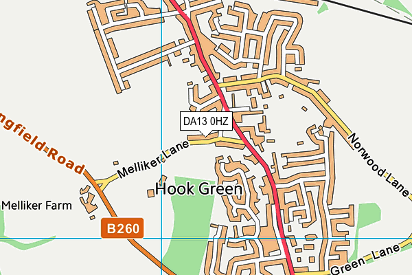 DA13 0HZ map - OS VectorMap District (Ordnance Survey)