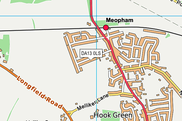 DA13 0LS map - OS VectorMap District (Ordnance Survey)