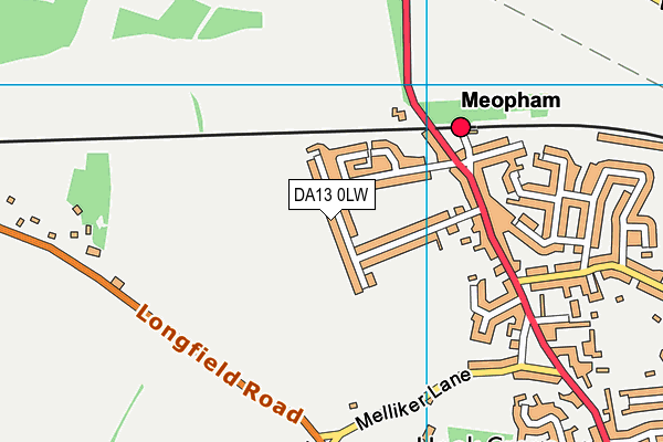DA13 0LW map - OS VectorMap District (Ordnance Survey)