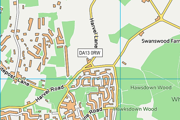 DA13 0RW map - OS VectorMap District (Ordnance Survey)