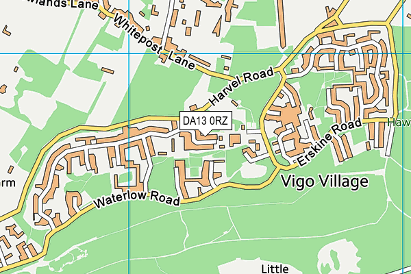 DA13 0RZ map - OS VectorMap District (Ordnance Survey)