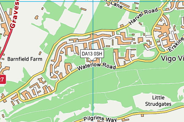 DA13 0SH map - OS VectorMap District (Ordnance Survey)