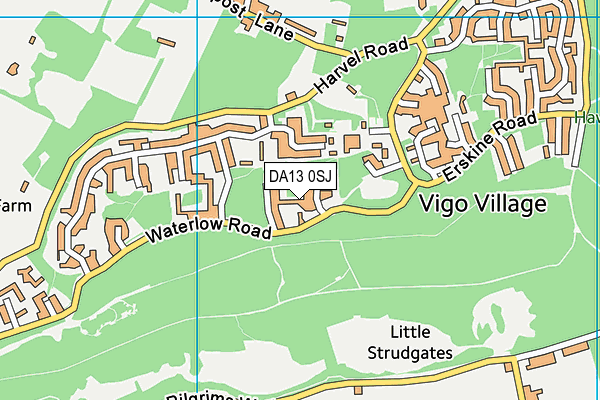 DA13 0SJ map - OS VectorMap District (Ordnance Survey)