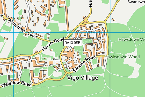 DA13 0SR map - OS VectorMap District (Ordnance Survey)