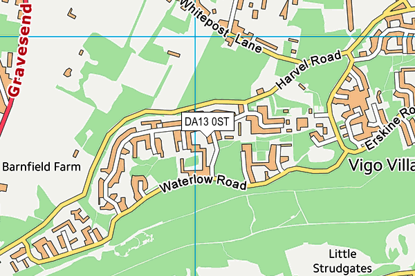 DA13 0ST map - OS VectorMap District (Ordnance Survey)
