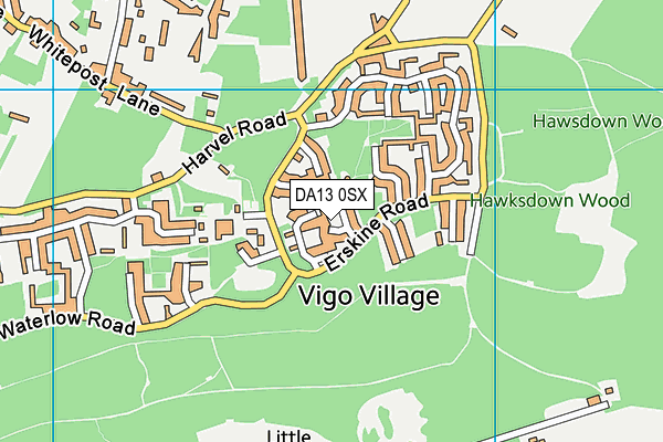 DA13 0SX map - OS VectorMap District (Ordnance Survey)