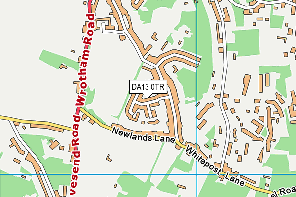 DA13 0TR map - OS VectorMap District (Ordnance Survey)