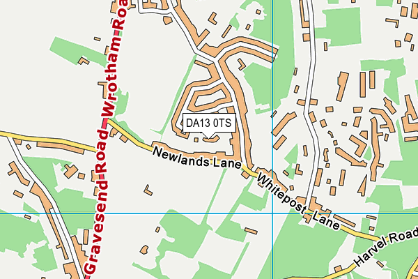 DA13 0TS map - OS VectorMap District (Ordnance Survey)