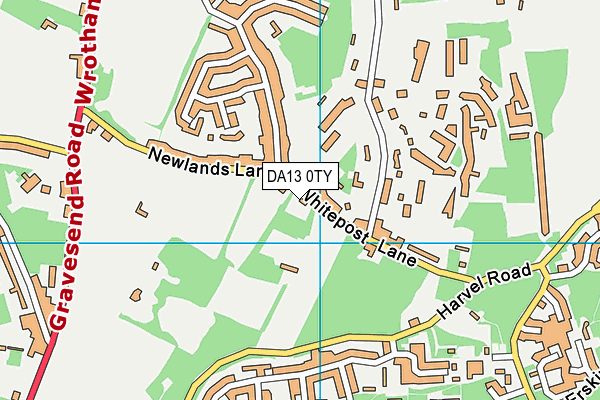 DA13 0TY map - OS VectorMap District (Ordnance Survey)