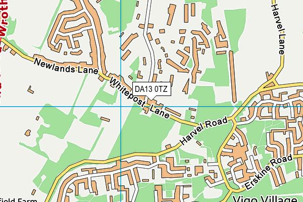 DA13 0TZ map - OS VectorMap District (Ordnance Survey)