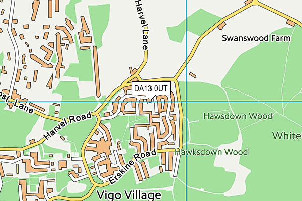 DA13 0UT map - OS VectorMap District (Ordnance Survey)