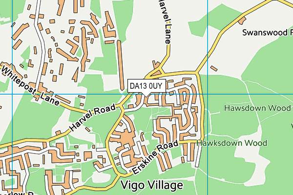 DA13 0UY map - OS VectorMap District (Ordnance Survey)