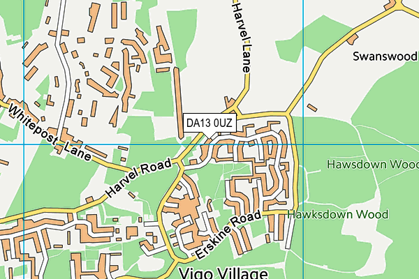 DA13 0UZ map - OS VectorMap District (Ordnance Survey)