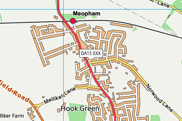 DA13 0XX map - OS VectorMap District (Ordnance Survey)