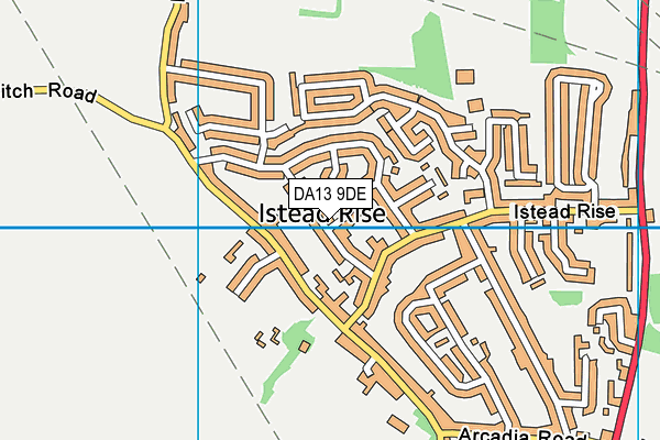 DA13 9DE map - OS VectorMap District (Ordnance Survey)