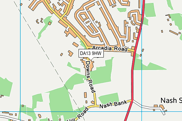 DA13 9HW map - OS VectorMap District (Ordnance Survey)