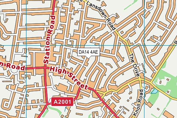 DA14 4AE map - OS VectorMap District (Ordnance Survey)