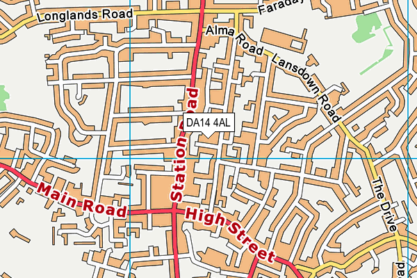 DA14 4AL map - OS VectorMap District (Ordnance Survey)