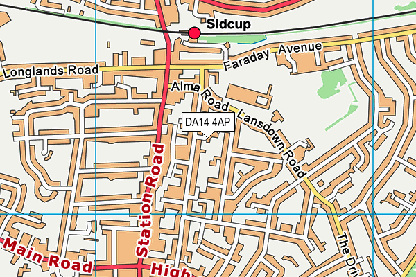DA14 4AP map - OS VectorMap District (Ordnance Survey)