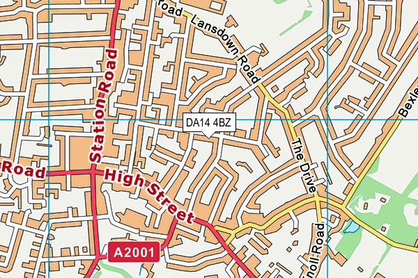 DA14 4BZ map - OS VectorMap District (Ordnance Survey)