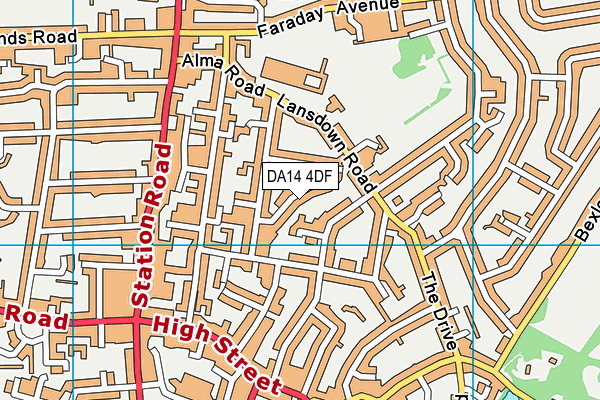 DA14 4DF map - OS VectorMap District (Ordnance Survey)