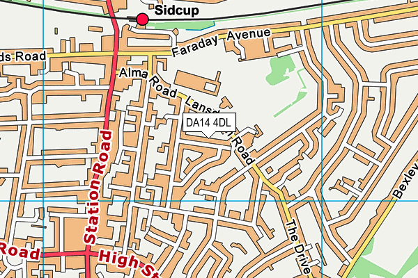 DA14 4DL map - OS VectorMap District (Ordnance Survey)
