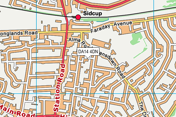 DA14 4DN map - OS VectorMap District (Ordnance Survey)