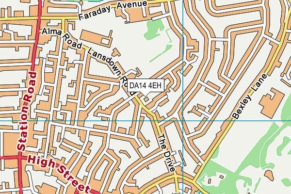 DA14 4EH map - OS VectorMap District (Ordnance Survey)
