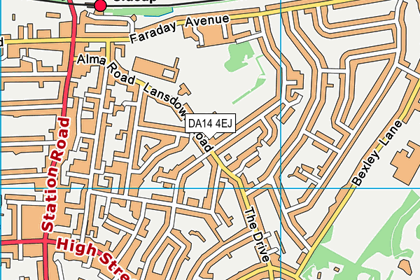 DA14 4EJ map - OS VectorMap District (Ordnance Survey)