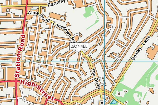 DA14 4EL map - OS VectorMap District (Ordnance Survey)