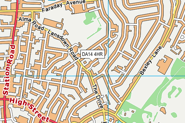 DA14 4HR map - OS VectorMap District (Ordnance Survey)
