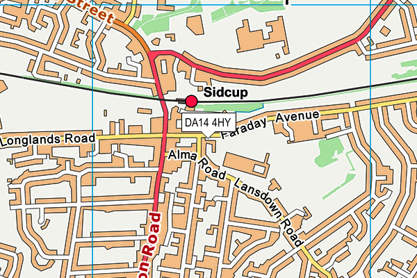 DA14 4HY map - OS VectorMap District (Ordnance Survey)