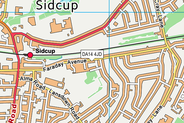 DA14 4JD map - OS VectorMap District (Ordnance Survey)
